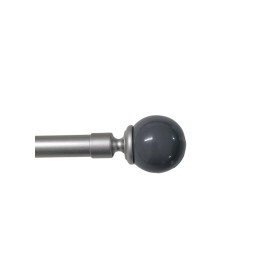 1 Kit extensible  composé  de 2 supports avec visserie et 2 embouts BOULE - 120 a  210 cm - Diametre 19 -  Gris Souris