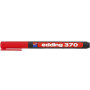 EDDING 370 Marqueur Permanent Rouge - Pointe Fine, Encre Résistante à l'Eau