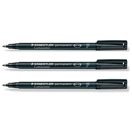 Staedtler Lumocolor 318F Pointe Fine - Noir - Lot de 3