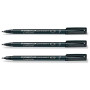 Staedtler Lumocolor 318F Pointe Fine - Noir - Lot de 3