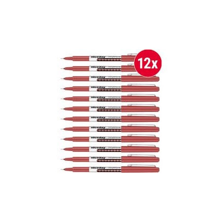 NICEDAY Fineliner Rouge Extra Fin 0.4 mm - Lot de 12