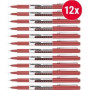 NICEDAY Fineliner Rouge Extra Fin 0.4 mm - Lot de 12