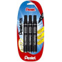 Pentel N50 - Marqueurs Permanents Pointe Conique Noir - Lot de 3