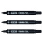 Pentel N50 - Marqueurs Permanents Pointe Conique Noir - Lot de 3