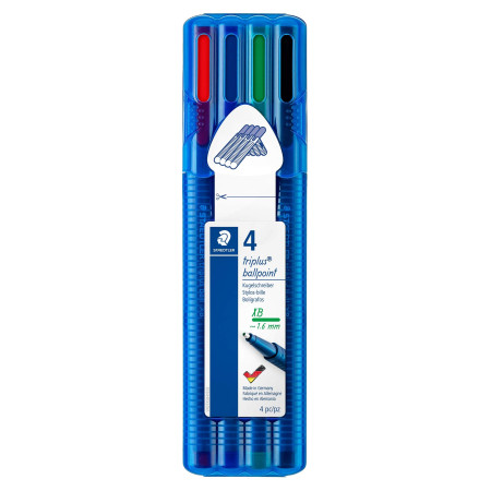 Staedtler Triplus Ballpoint - Set de 4 stylos à pointe extra-large