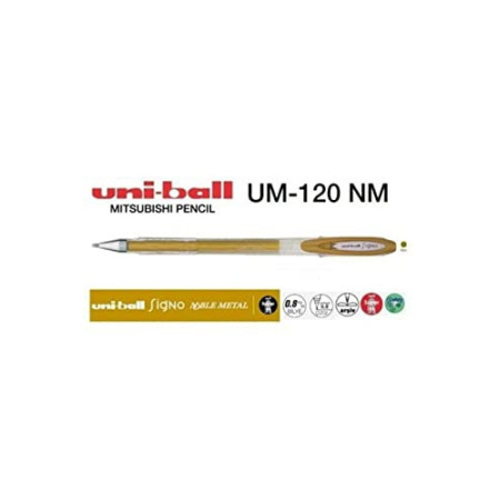 Uni-Ball SigNo Noble Metal 0.8 mm Or - Stylo Roller Effet Satin
