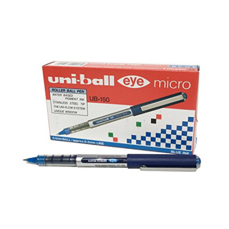 Uni-Ball Eye Micro Stylo Roller Pointe Fine Bleue Lot de 12