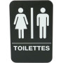 Plaque Signalisation Toilettes Mixtes - Noir et Blanc - ELAMI