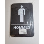 Plaque Signalétique Toilettes Hommes - ELAMI - PVC Rigide Noir et Blanc