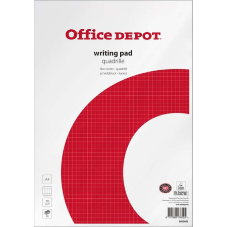 Bloc-notes Office Depot Quadrillé Blanc A4 - Organisation & Prise de Notes