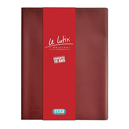 ELBA Le Lutin Protège Document A4 20 Pochettes Rouge Bordeaux