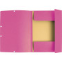 Chemise à élastiques 3 rabats EXACOMPTA - Rose - 250 feuillets