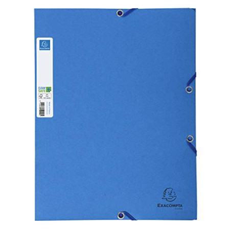 EXACOMPTA - Chemises à Elastiques Clean Safe A4 Bleu - Protection Antimicrobienne