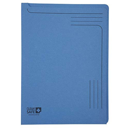 Exacompta - Chemises Coin Clean'Safe® Antimicrobiennes - Bleu