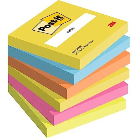 Post-it Notes Jaune Canari - Lot de 6 Blocs (100 feuilles)