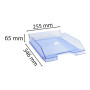 EXACOMPTA Combo Midi Corbeille à courrier Bleu Glacé Transparent Glossy A4+