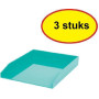 FORAY Corbeille à courrier 3 pièces A4 Vert-Bleu