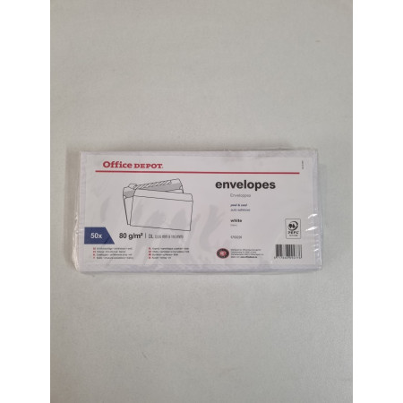 Enveloppes blanches auto-adhésives DL - OFFICE DEPOT