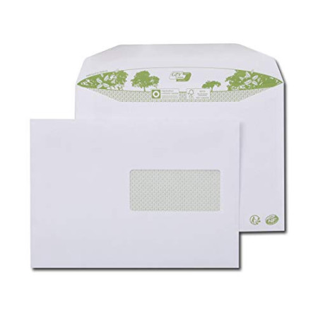 GPV ERAPURE Enveloppes Blanches Insertion Mécanique - 500 pcs - Recyclées