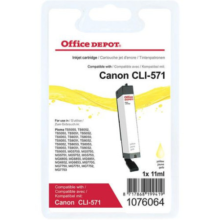 Cartouche d'encre Canon CLI-571Y Jaune - Office Depot