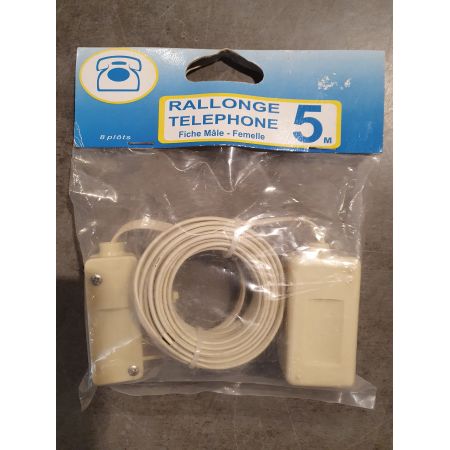 RALLONGE TELEPHONE 5M FICHE MALE FEMELLE
