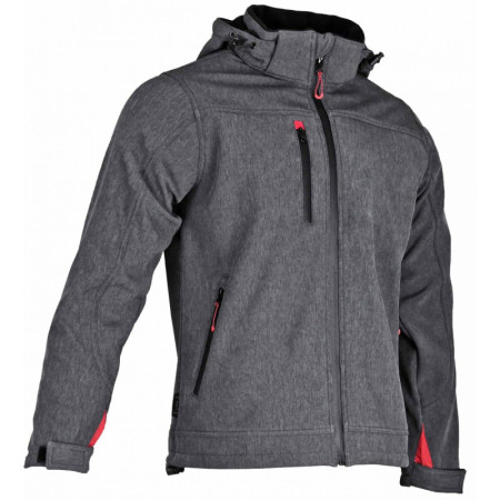 Veste Softshell Homme LMA Lebeurre - Gris/Rouge - Taille S