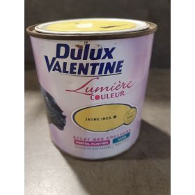 PEINTURE DULUX VALENTINE LUMIERE SATIN JAUNE INCA 0.5L EMBALLAGE ABIME
