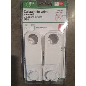 CAISSON DE VOLET ROULANT 2 SUPPORTS SIMPLES DIAMETRE 28 BLANC