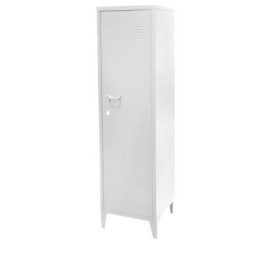 Vestiaire Métal Industriel Blanc 1 Porte 2 Étagères