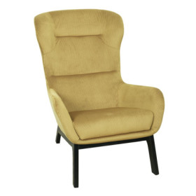Fauteuil Velours Côtelé Jaune Moutarde HOME DECO FACTORY
