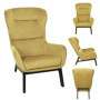Fauteuil Velours Côtelé Jaune Moutarde HOME DECO FACTORY