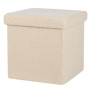 Pouf Rangement Pliable Teddy Beige Clair 38cm