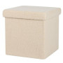 Pouf Rangement Pliable Teddy Beige Clair 38cm