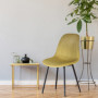 Chaise Moutarde Velours Côtelé Design Scandinave