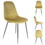 Chaise Moutarde Velours Côtelé Design Scandinave