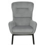 Fauteuil Velours Côtelé Gris Souris Confortable - Modèle Exposition