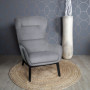 Fauteuil Velours Côtelé Gris Souris Confortable - Modèle Exposition