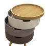 Table de Chevet Design Scandinave Gris Bois 3 Tiroirs  - Modèle exposition
