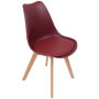 Chaise Scandinave Bordeaux Rembourrée Bois Clair - Modèle Exposition