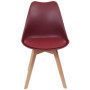 Chaise Scandinave Bordeaux Rembourrée Bois Clair - Modèle Exposition