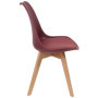 Chaise Scandinave Bordeaux Rembourrée Bois Clair - Modèle Exposition