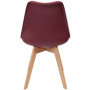 Chaise Scandinave Bordeaux Rembourrée Bois Clair - Modèle Exposition
