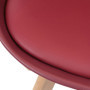 Chaise Scandinave Bordeaux Rembourrée Bois Clair - Modèle Exposition