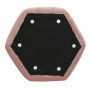 Pouf Velours Côtelé Rose Poudre Design Hexagonal