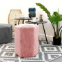 Pouf Velours Côtelé Rose Poudre Design Hexagonal