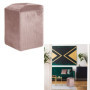 Pouf Velours Côtelé Rose Poudre Design Hexagonal