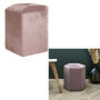 Pouf Velours Côtelé Rose Poudre Design Hexagonal