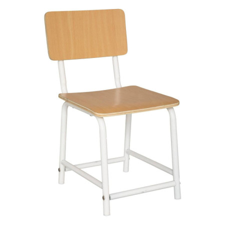 Chaise Enfant Bois Clair et Métal Blanc