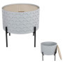 Table d'appoint Coffre Bois Gris Design Scandinave