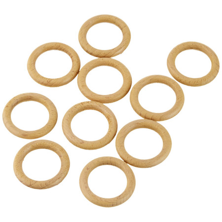 Anneaux Bois Hêtre Ateliers 28 (Lot de 10)